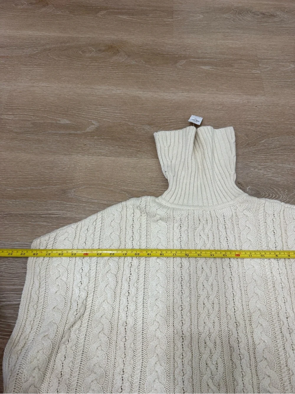 NWT GAP Kids Cable Knit Turtleneck Poncho Sweater Ivory Size L 10 140 cm Wool